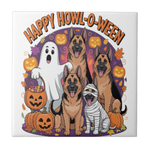 Carreau Joyeux Halloween Berger Allemand