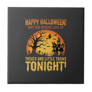 Carreau Joyeux Halloween Maison Hantée Trick or Treat