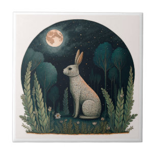 Carreau Joyeux lapin au clair de lune