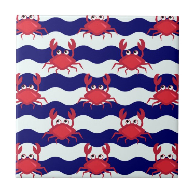 Carreau Joyeux Motif de crabes (Devant)