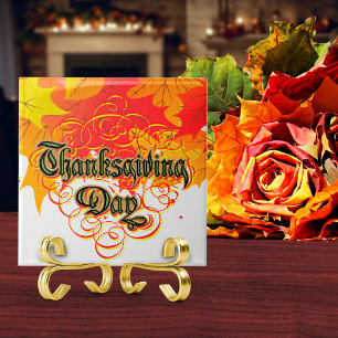 Carreau Joyeux mots typographiques de Thanksgiving 