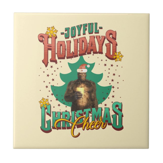 Carreau Joyeux Noël Bigfoot Fête de fin d'année (Devant)