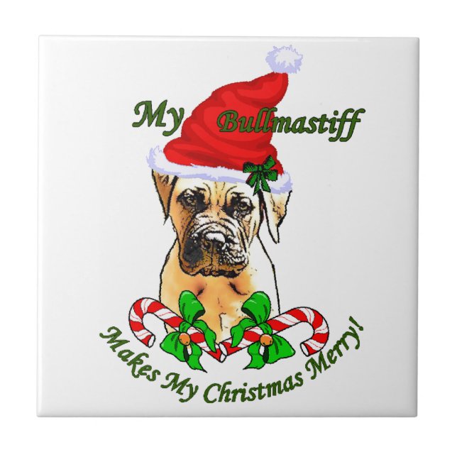 Carreau Joyeux Noël Bullmastiff (Devant)