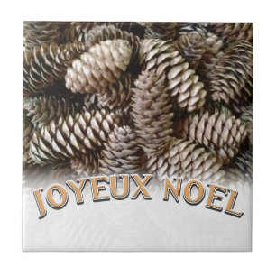 Carreau Joyeux Noel Noël Pine Cône de Noël