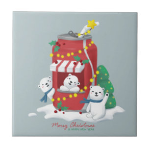 Carreau Joyeux Noël : Ours Polaire & Pâtes De Soda