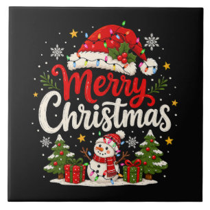 Carreau Joyeux Noël Père Noël rouge bonhomme de neige Lumi