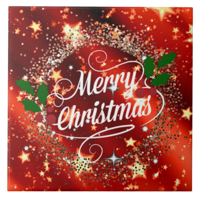 Carreau Joyeux Noël pétillant et brillant (Devant)