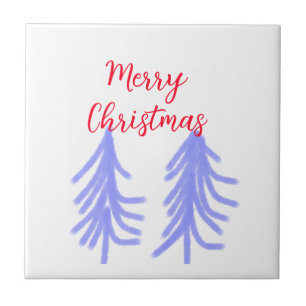 Carreau Joyeux Noël rouge violet pastel pin eau