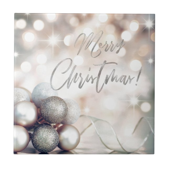 Carreau Joyeux ornements de Noël (Devant)