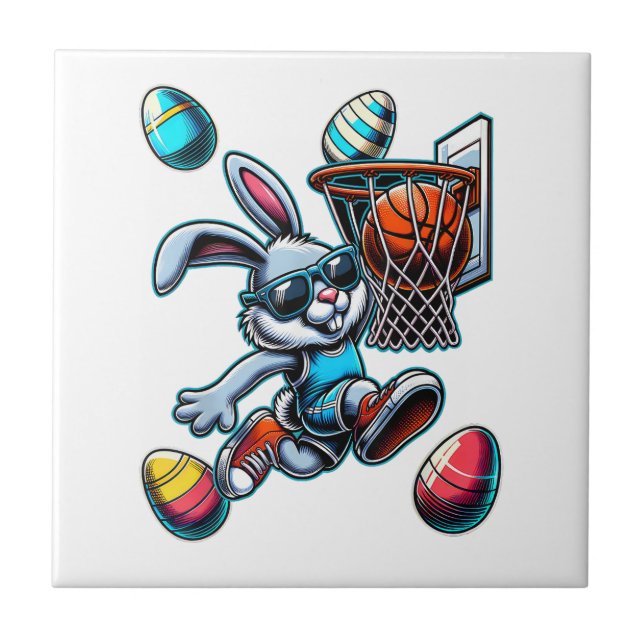 Carreau Joyeux Pâques Basketball Garçons Lapin de Pâques D (Devant)