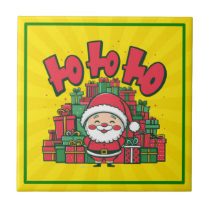 Carreau Joyeux Père Noël de dessin animé Noël