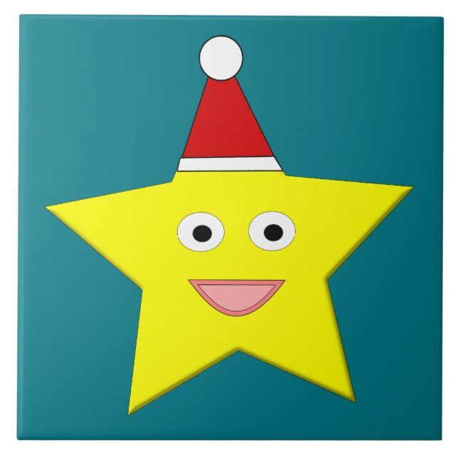 Carreau Joyeux Petit Carrelage d'Étoile de Noël (Devant)