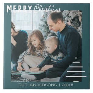 Carreau Joyeux sapin vert de Noël minimaliste