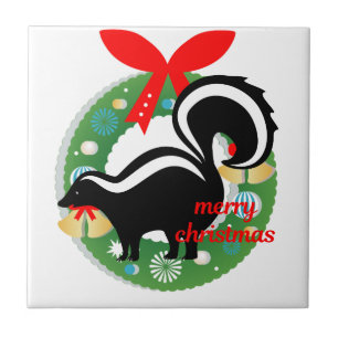 Carreau joyeux skunk de noël