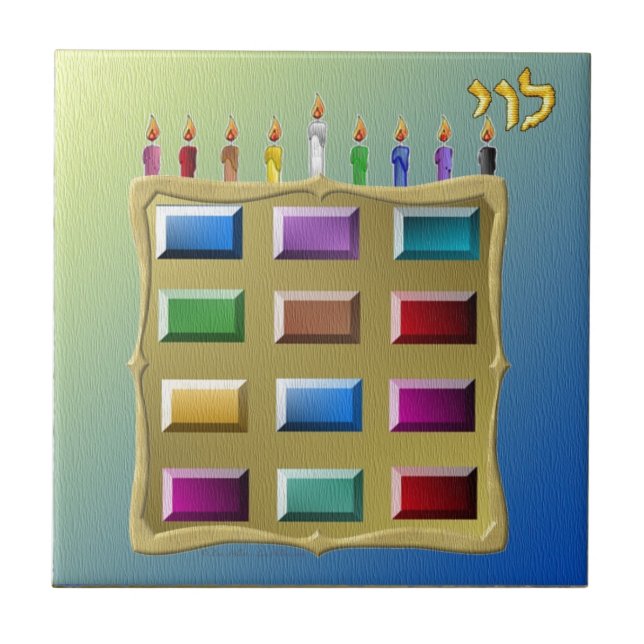 Carreau Judaica 12 Tribus Israël Lévi (Devant)