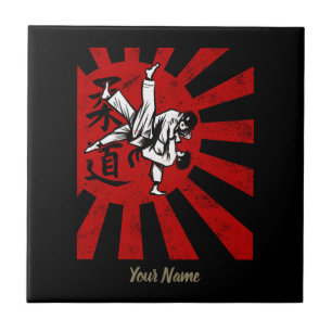 Carreau Judo Martial Arts Japonais Vintage Retro Design