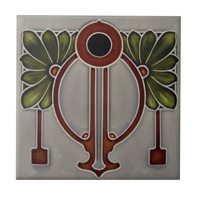 Carreau Jugendstil allemand Art Nouveau/Art Déco Repro Gri (Devant)