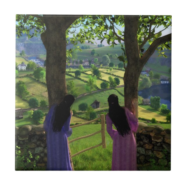 Carreau Jumeau des Jumeaux Carrelage décoratif / Trivet (Devant)