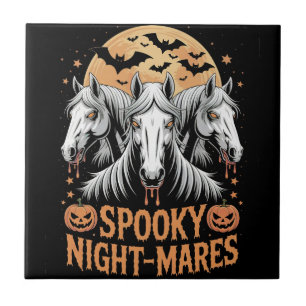 Carreau Juments de nuit effrayante Halloween Cheval