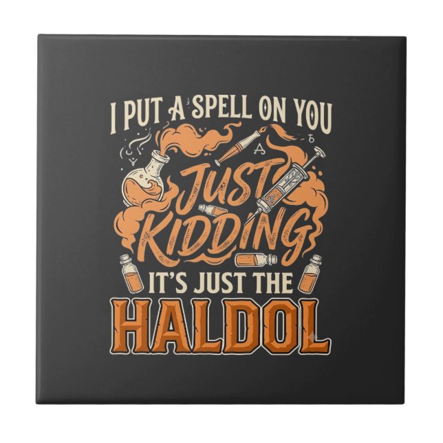 Carreau Juste pour rire Haldol Halloween Flacon de potion  (Devant)