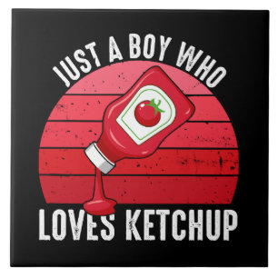 Carreau Juste un garçon qui aime le ketchup
