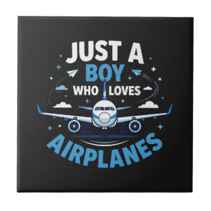 Carreau Juste un garçon qui aime les avions