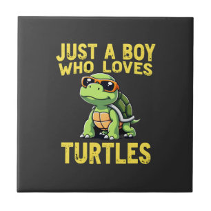 Carreau Juste un garçon qui aime les tortues Enfants garço