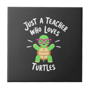 Carreau Juste un professeur qui aime les tortues Amateur d