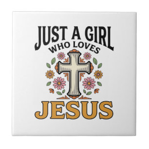Carreau Juste une fille qui aime Jésus Floral Cross Shirt_