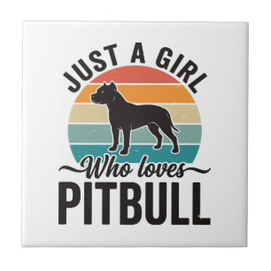 Carreau Juste une fille qui aime le design de chien vintag