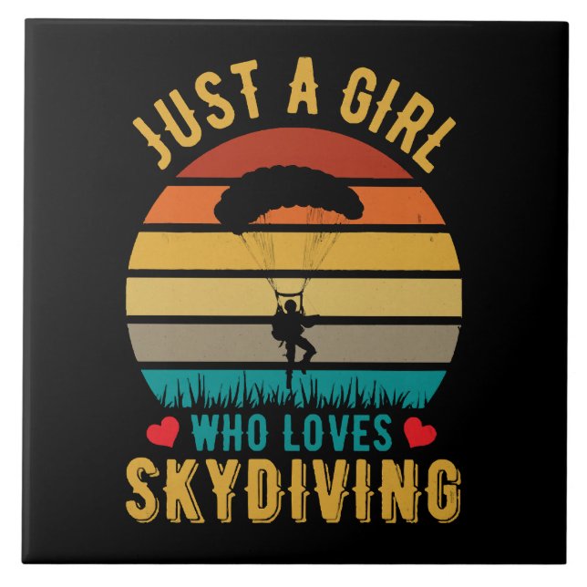 Carreau juste une fille qui aime le parachutisme (Devant)