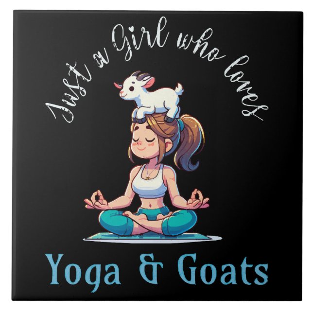 Carreau Juste une fille qui aime le Yoga et les chèvres (Devant)