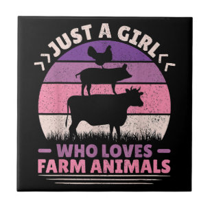 Carreau Juste Une Fille Qui Aime Les Animaux Agricoles Aim