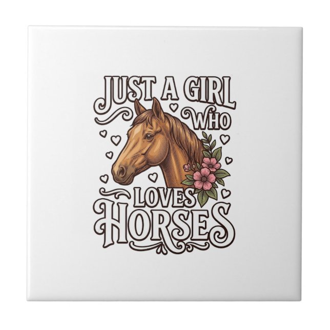 Carreau Juste Une Fille Qui Aime Les Chevaux Design De Che (Devant)