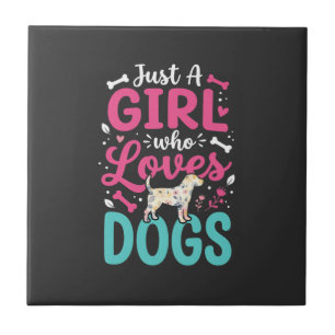 Carreau Juste Une Fille Qui Aime Les Chiens