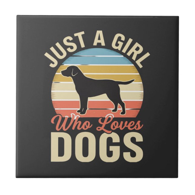Carreau Juste une fille qui aime les chiens amateur de chi (Devant)