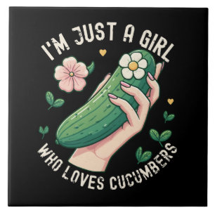 Carreau Juste une fille qui aime les concombres - Végétari