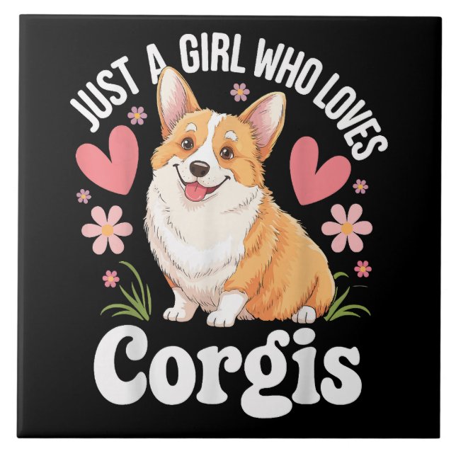 Carreau Juste une fille qui aime les Corgis (Devant)