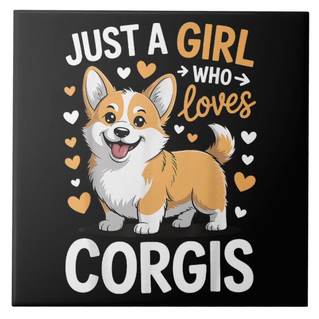 Carreau Juste Une Fille Qui Aime Les Corgis (Devant)