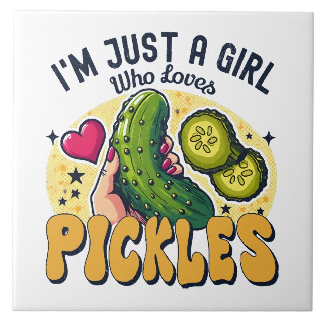 Carreau Juste une fille qui aime les cornichons - Vegan dr (Devant)