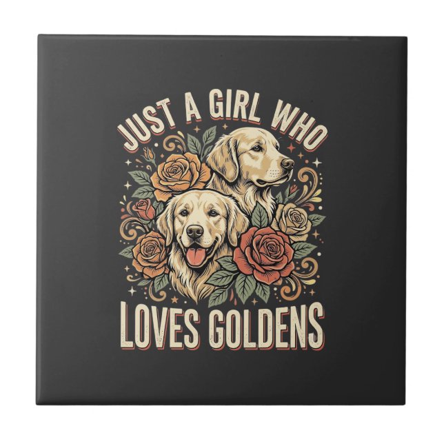 Carreau Juste une fille qui aime les Goldens (Devant)