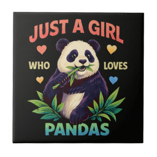 Carreau Juste une fille qui aime les pandas mignons