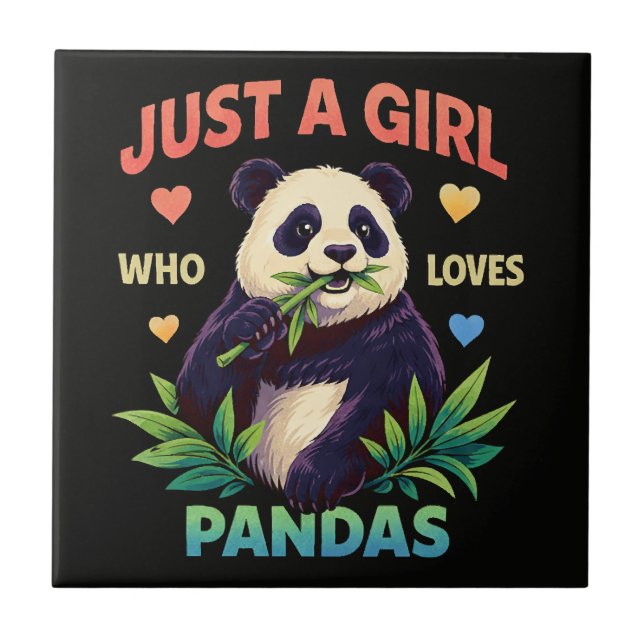 Carreau Juste une fille qui aime les pandas mignons (Devant)