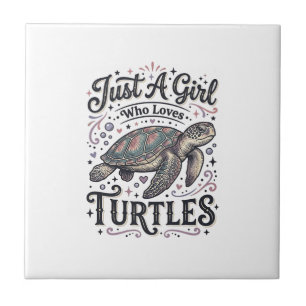 Carreau Juste une fille qui aime les tortues modèle de t-s