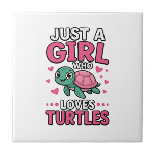 Carreau Juste une fille qui aime les tortues Vecteur de to