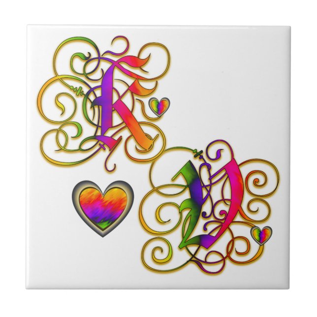 Carreau K Loves V Carrelage Monogramme Artiste (Devant)