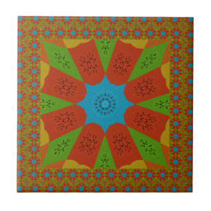 Carreau Kaleidoscope Bloom Une couleur d'impression africa