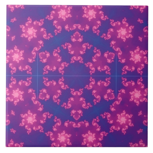 Carreau Kaleidoscope rose et bleu Gradient Flèche de neige (Devant)