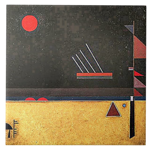 Carreau Kandinsky - brunâtre, art abstrait, (Devant)