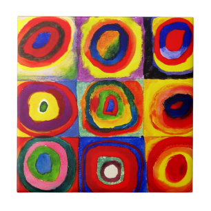 Carreau Kandinsky Farbstudie Cercles Carré Quadrate Art